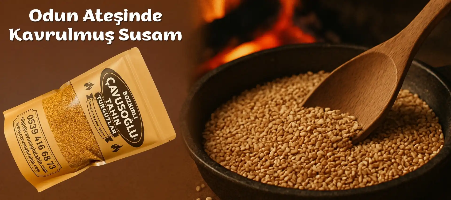 odun ateşinde kavrulmuş susam
